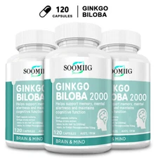 Ginkgo Biloba Extract Capsules 2000mg High Strength Organic Natural Supplement
