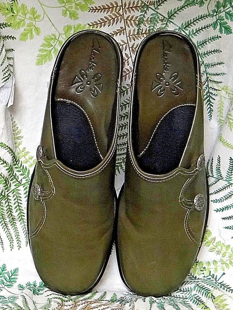 olive green mules