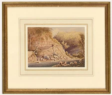 Framed 19th Century Watercolour - On the Ascent