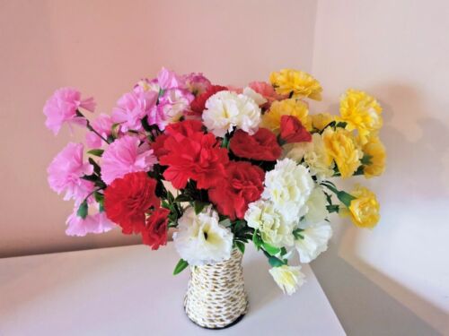 Artificial Carnation Fake Flower Bush Bouquet Home Wedding decor - Picture 3 of 9
