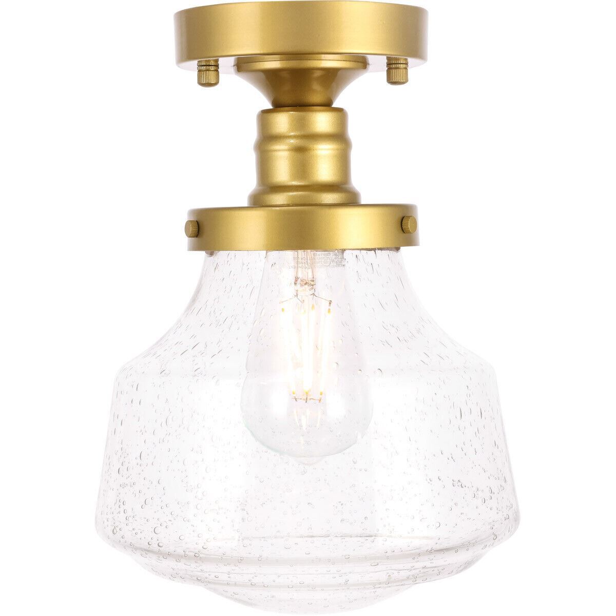 Elegant Brass Ld6248 Lyle 8 Inch Semi-Flush Ceiling Light Fixture