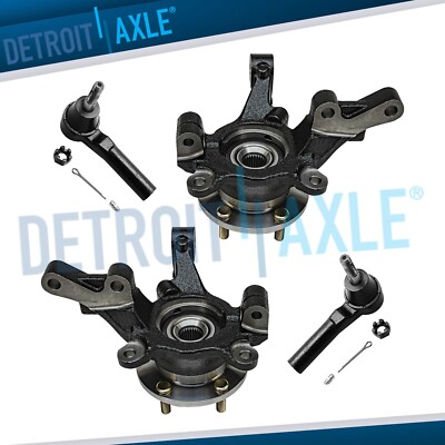 Front Steering Knuckles Wheel Hub Bearings Tie Rods for 2007-2012 Dodge Caliber