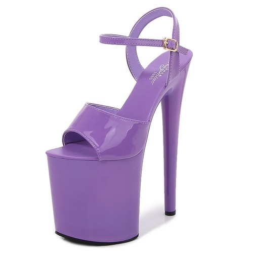 Scarpe da ballo plateau tacco alto donna sexy festa 20 cm fibbia sandali estivi - Foto 11 di 16