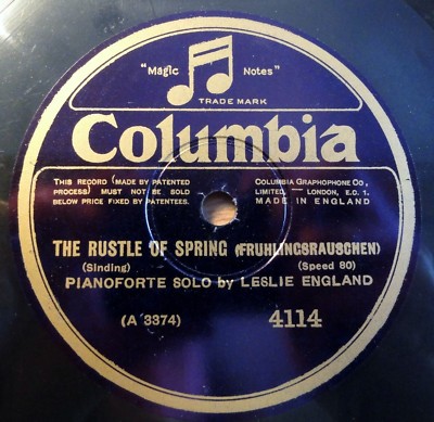 England - The Rustle Of Spring - To The Spring - Columbia - /10'' 78 RPM 