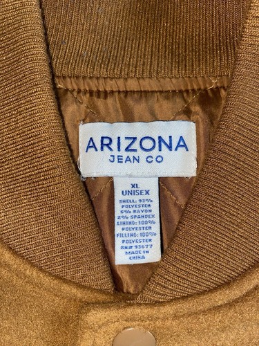 Arizona Jean Co. Unisex Adult Varsity Letterman Brown Jacket SZ XL X-Large - Picture 3 of 5