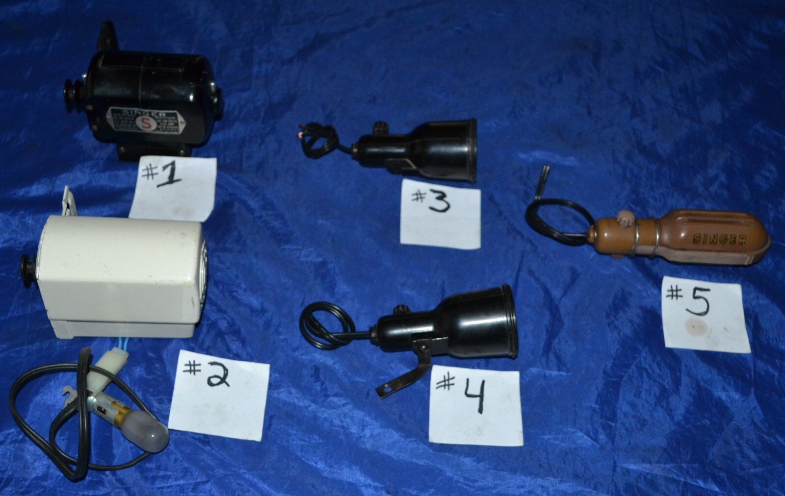 MOTORS TESTED & LIGHTS REWIRED FOR SINGER SEWING MACHINES WORKING GOOD