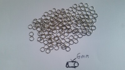 Silber Spaltringe 6mm Schlüsselanhänger Glieder Doppelschlaufe Rohlinge Angeln Basteln Arbeit
