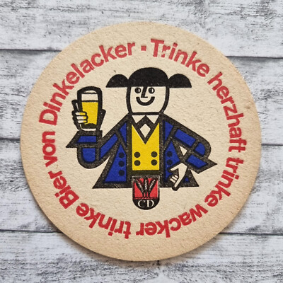 Dinkelacker Brewery Stuttgart Drink Hearty Wacker CD Glass Beer Mat Advertising