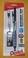 Pentel GraphGear 1000 Automatic Drafting 3 Piece Set, 1 Pencil with Erasers 