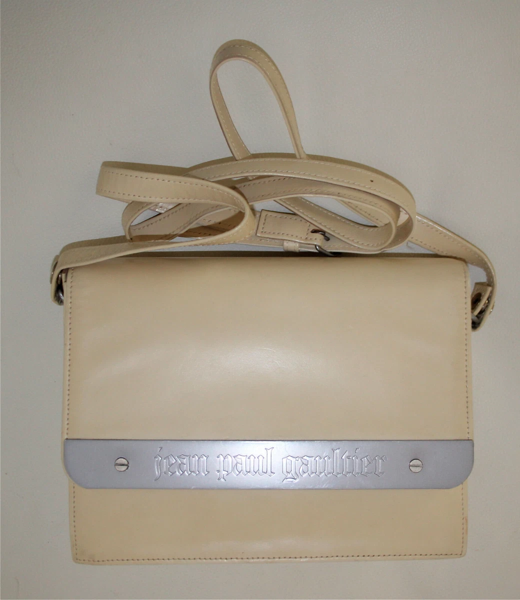 RARE Vintage Jean Paul Gaultier Metal Plate White Hand Shoulder