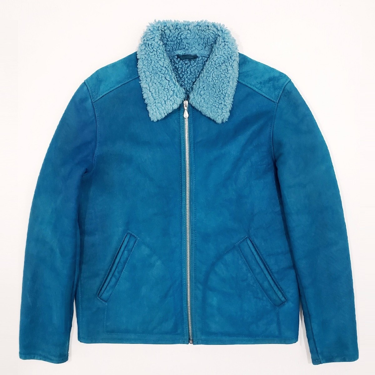 PAUL SMITH PS Shearling Bomber Jacket Sheepskin Borg Fur Spread