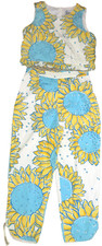 Lilly Pulitzer GIRLS Floral tank and pant set size 12 sunflowers