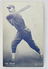 4 autographs on 1928 PCL Exhibit JACK FENTON Oakland Oaks baseball card
