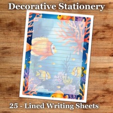25 Sheets Decorative Paper Letter Writing Paper Color Stationery - Sea Life 03