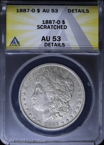 1887-O $1 Morgan Silver Dollar ANACS AU 53 Details
