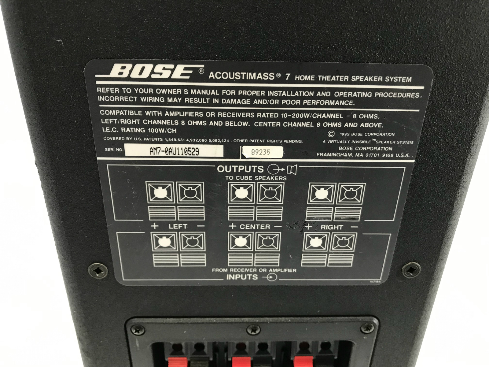 bose acoustimass 7 subwoofer setup