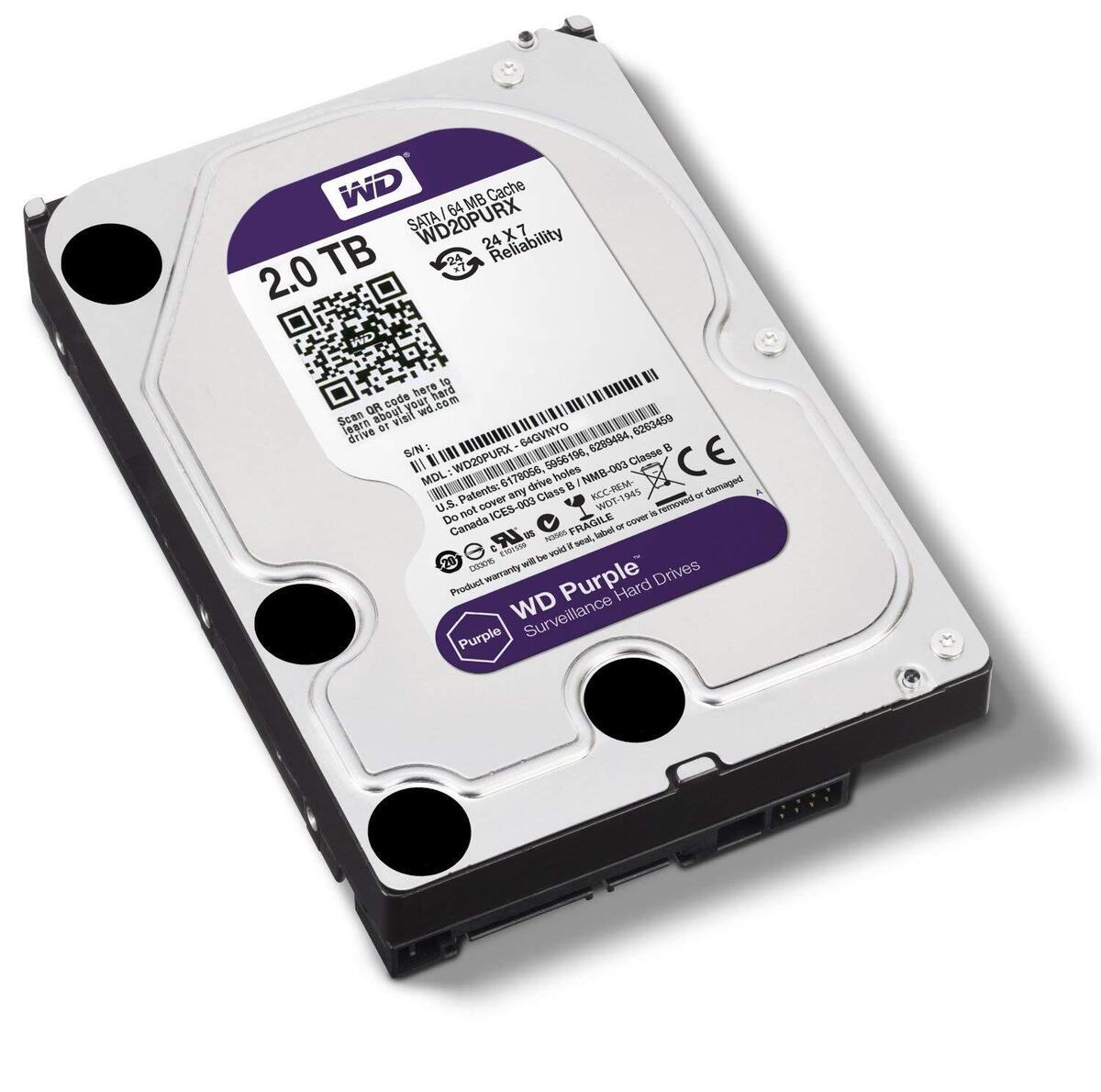 Wd WD20PURX-64P6ZY0 Purple 2TB 5.4k SATA 6Gbps 64MB Cache Wd WD20PURX-64P6ZY0 Purple 2TB 5.4k SATA 6Gbps 64MB Cache