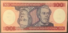 1981-1985 BRAZIL PAPER MONEY - 100 CRUZEIROS UNCIRCULATED BANKNOTE!