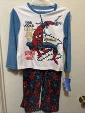 SpiderMan Pajamas Set Size 7 Shirt Pant Unisex Marvel Long Sleeve Soft NWT