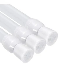 3 Pack Spring Tension Curtain Rods White Ajustable 41-71inchs, 0.6inch Diameter.