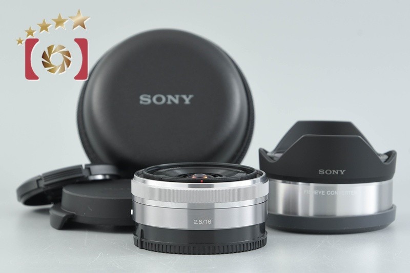 SONY 単焦点レンズ SEL16F28＋VCL-ECF1セット 魚眼レンズ ジャンク】フィッシュアイコンバーター ソニー「VCL-ECF1」を使って レンズ(単焦点)