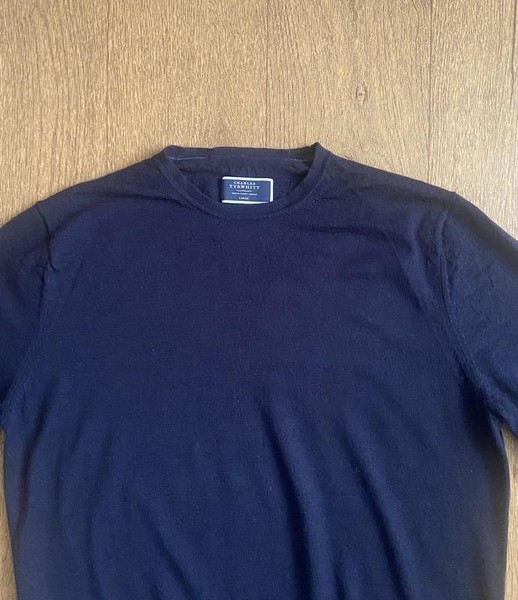 Men Charles Tyrwhitt Sweater Navy Wool M