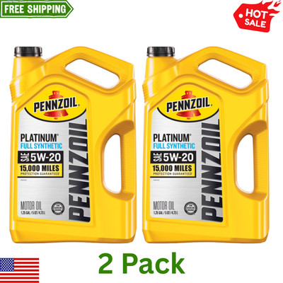 (2 pack) Pennzoil Platinum Full Synthetic 5W-20 Motor Oil, 5-Quart