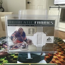 Henrik Lundqvist 2011 SP Game Used Authentic Fabrics New York Rangers  