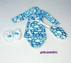 BARBIE Glow In The Dark Pajama Fashion Set Blue 1999 Vintage #68691.