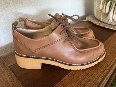 #ad Clark’s Women’s Eden Mid Lace Shoes Size 8.5M Brown Leather $34.95