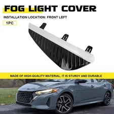 Left Hand Fog Light Bezel Cover 1X For Nissan 24-25 Sentra Front Grille w/Chrome