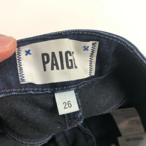 Paige Verdugo Crop 26 (Fits 28W 25L) Denim Blue Skinny Tapered Jeans - Picture 9 of 10