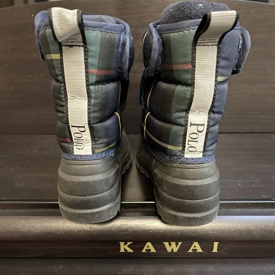 Polo Ralph Lauren Niños Pequeños Botas de Nieve Extraíbles Azul Rojo Logo Niño Talla 6 Foto 4 de 4