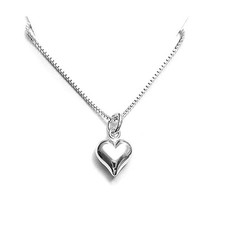 Tiny Delicate and Dainty Sterling Silver Heart Necklace for Girls, silver