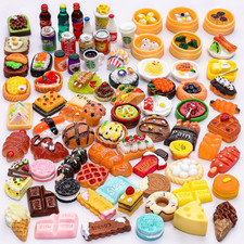 80 Pieces Mini Food Drinks Bottle Toys Pretend Food for Dollhouse Kitchen Access