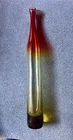 VTG 1964 Joel Myers Blenko 6427 Tangerine Glass Bottle Stretch Vase W/Sticker
