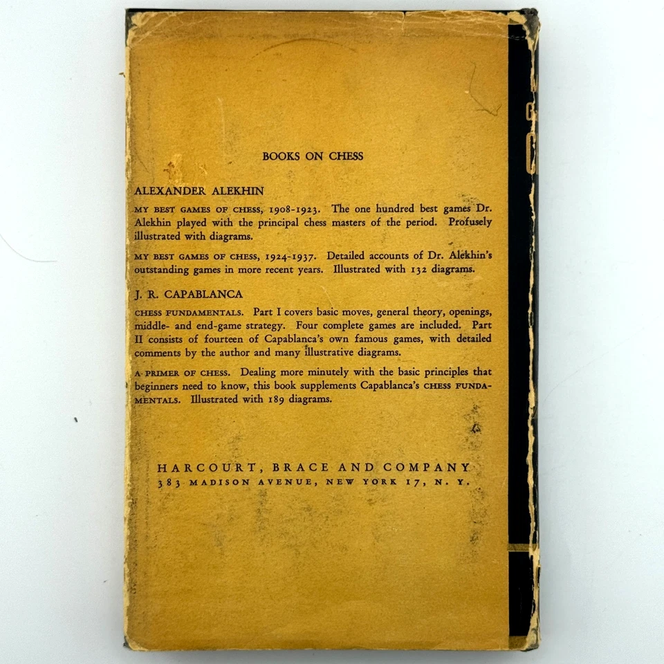 My Best Games Of Chess: 1908-1923 by Alexander Alekhin (Harcourt, 1946) HC - Imagem 2 de 4