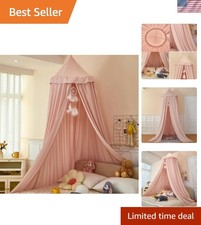 Soft  Durable Kids Bed Canopy - Round Mosquito Net for Girls, 26"w x 106"l