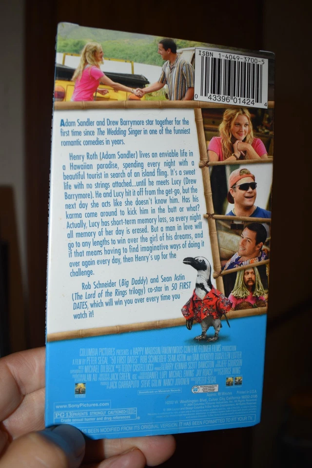 50 First Dates (VHS, 2004) Drew Barrymore Adam Sandler Dan Aykroyd BRAND NEW - Image 3 of 3