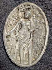 Vintage Risqué Lady’s Butt Ashtray Double-Sided Aluminum Silver Novelty Pin-Up S