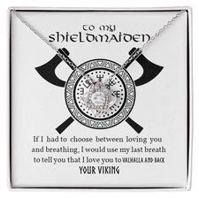 To My Viking Wife Necklace, Special Gift For Viking Wife From Viking Husband