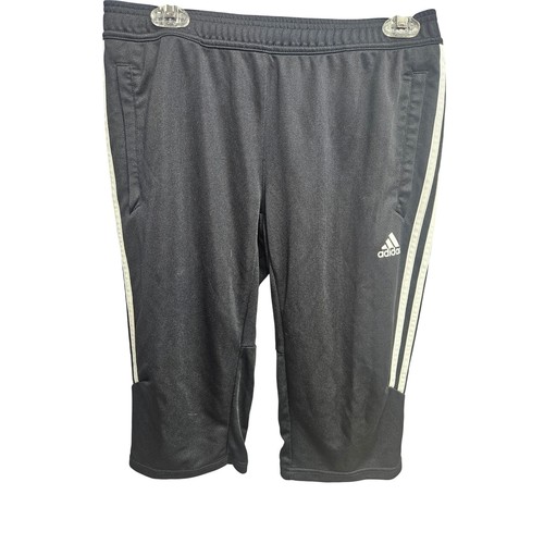 Adidas Climacool Mens Black White 3 Stripe 3/4 Cropped Soccer Training Pants