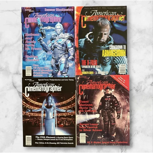 Vintage Lot of 4 American Cinematographer Magazine 1997-98 Issues Sci-Fi Movies