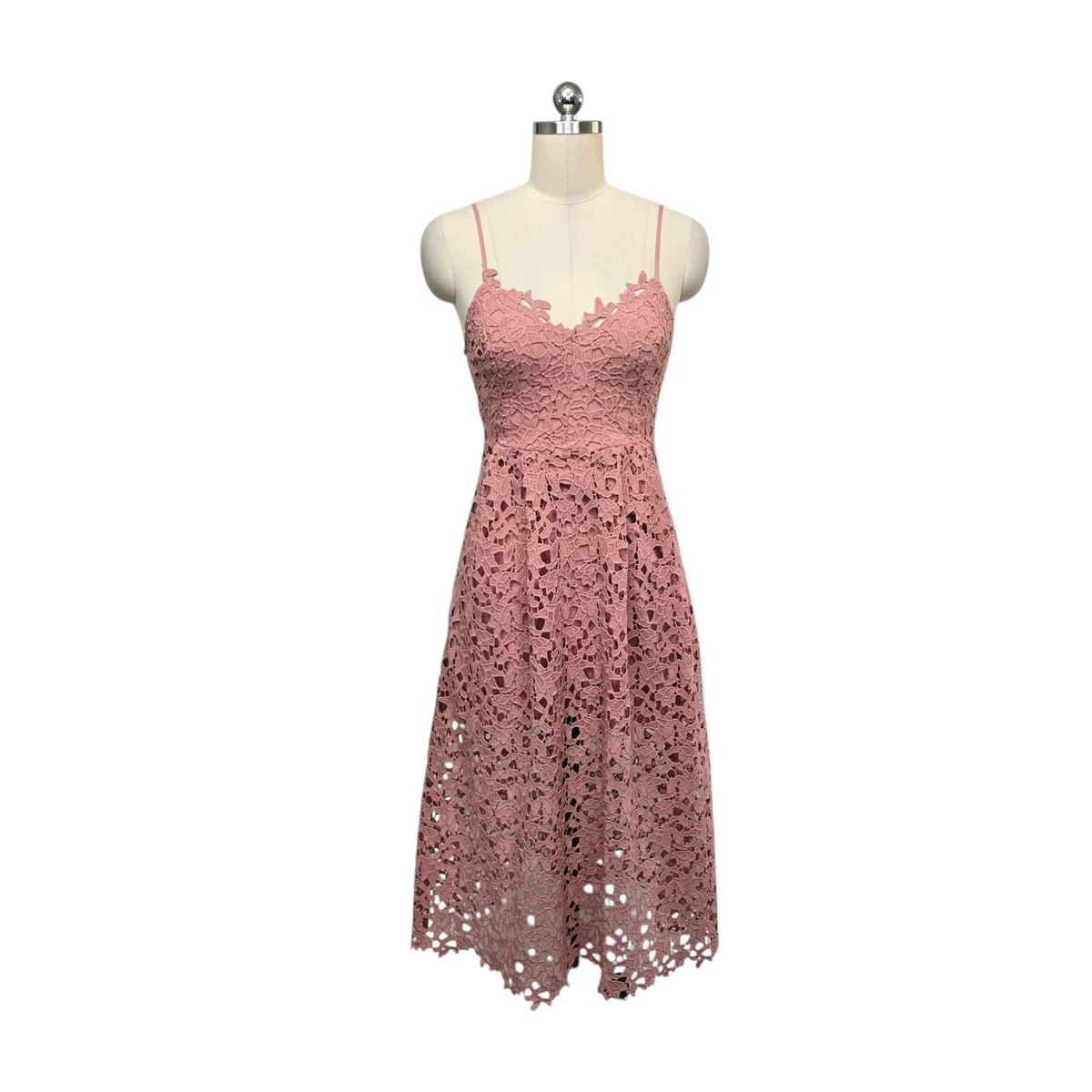 chinese dress ladies Buy ASTR the label Women's Sleeveless Lace Fit & Flare Midi Dress, Pink  Mauve, S at Amazon.in