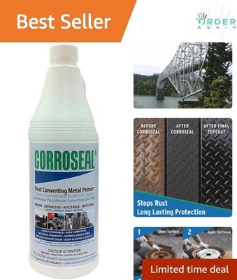 Rust Converter Metal Primer Liquid 1 Qt Water-Based Corrosion Treatment