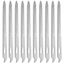 10 Pcs Stainless Steel Double-sided Metal Nail Files for Fingernails & Toenails