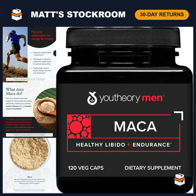 Maca Root Supplement for Men - 120 Veggie Capsules, 30-Day Supply, Energy & Vita