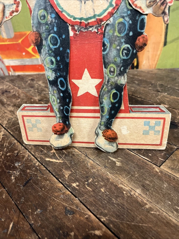 ANTIQUE C. 1910 CLOWN CARNIVAL COUNTERTOP DISPLAY SIGN CIRCUS FREAK SHOW RARE!! - Image 4 of 4