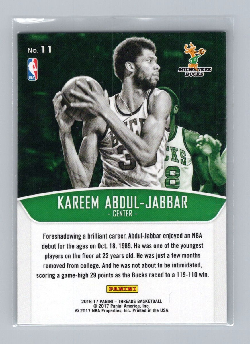 2016-17 Panini Threads - Hardwood Pioneers Kareem Abdul