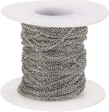 82FT 25m 304 Stainless Steel Flat Cross Beading Cable Chains Soldered with Spo